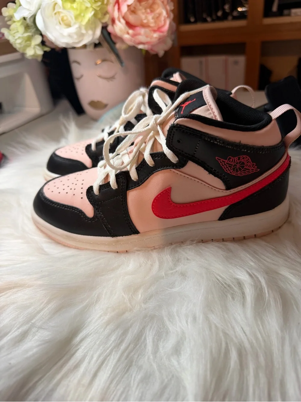 Nike Kids' Pink and Black High-Top Sneakers